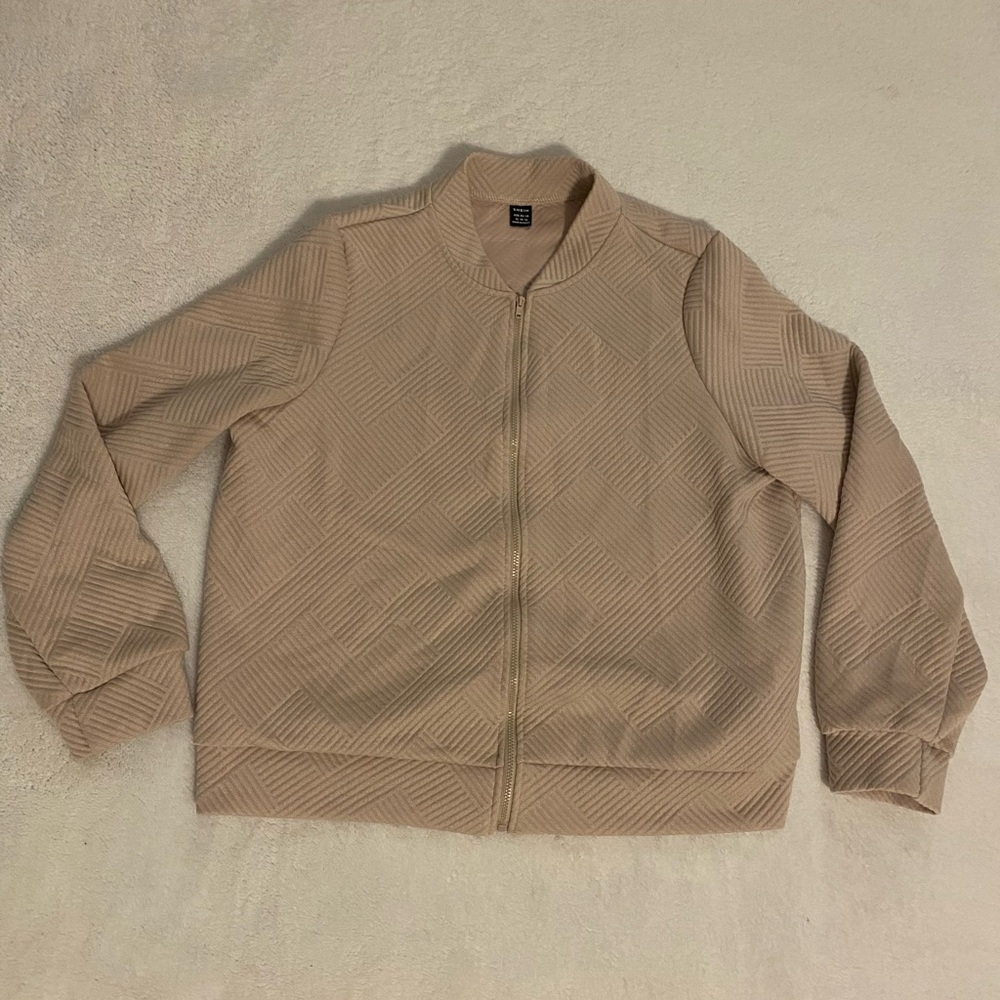 SHEIN Tan Textured Sweatshirt